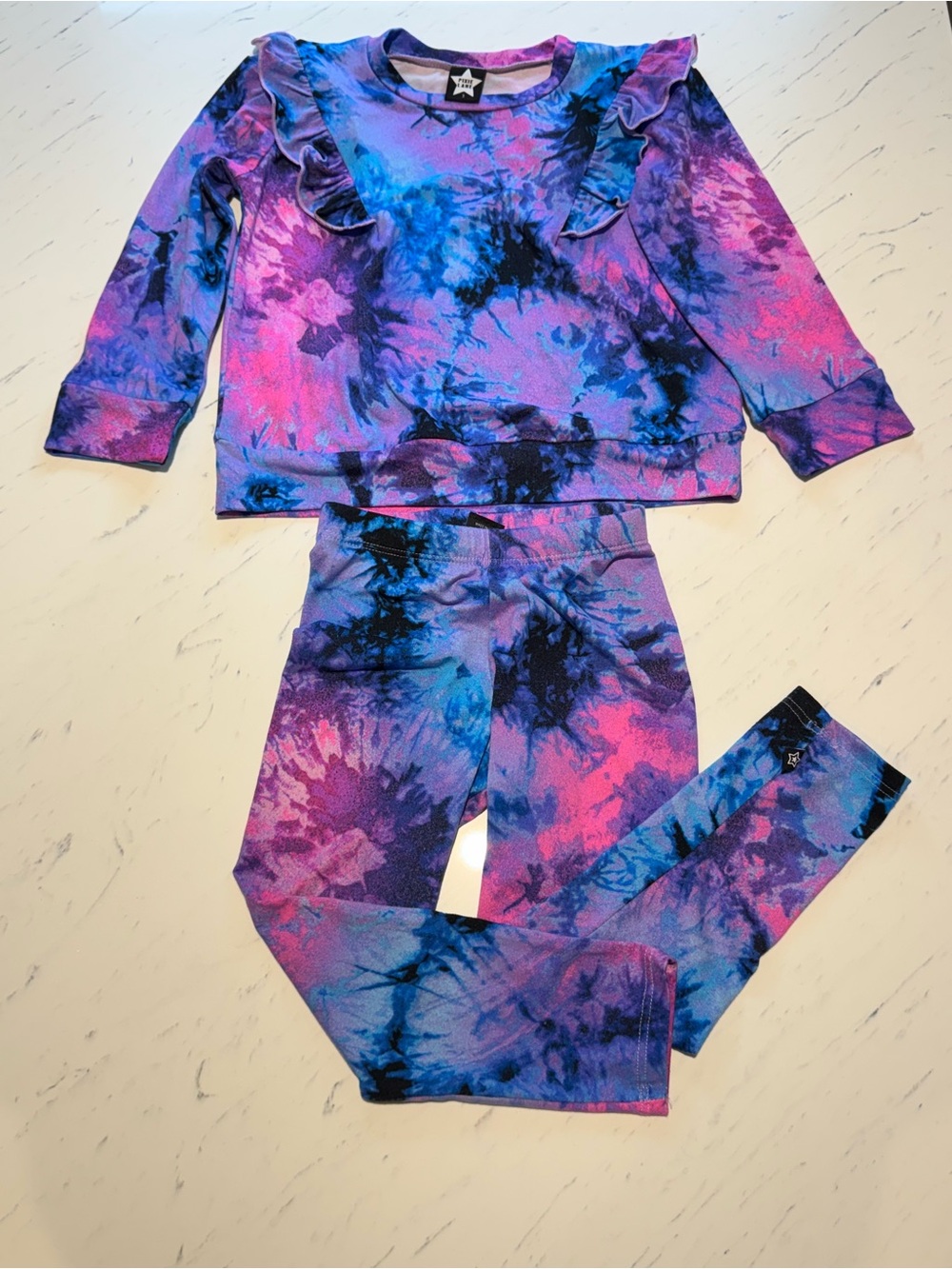 Kids Tie-Dye Matching Set - Purple Pink Blue